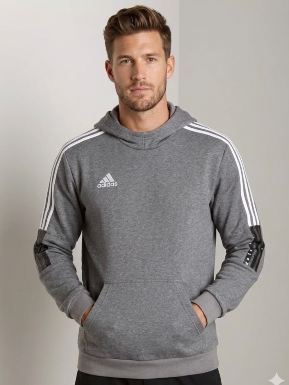 Adidas Tiro 21 Sweatshirt Fleece Hoodie Warm Up Grey S Sporty Gorpcore Workout